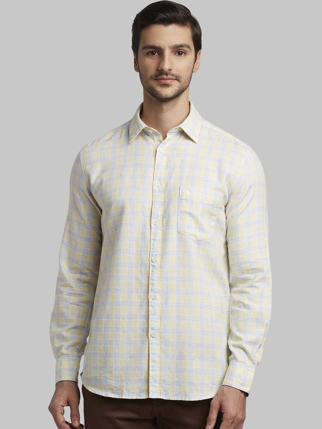 

Parx Men Yellow Slim Fit Checked Casual Shirt