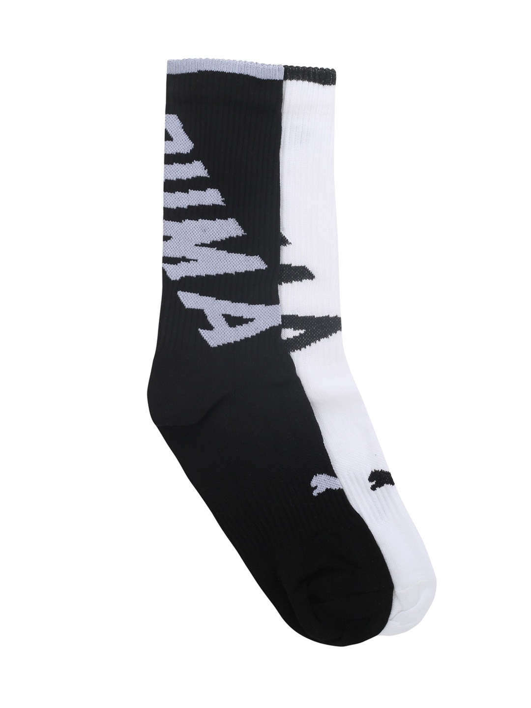

Puma Men Pack of 2 White & Black Solid Calf-Length Socks