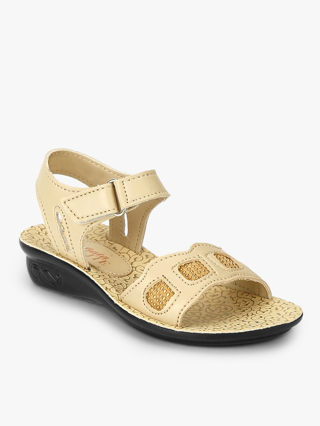 

Bubblegummers Girls Beige Embellished Open Toe Flats