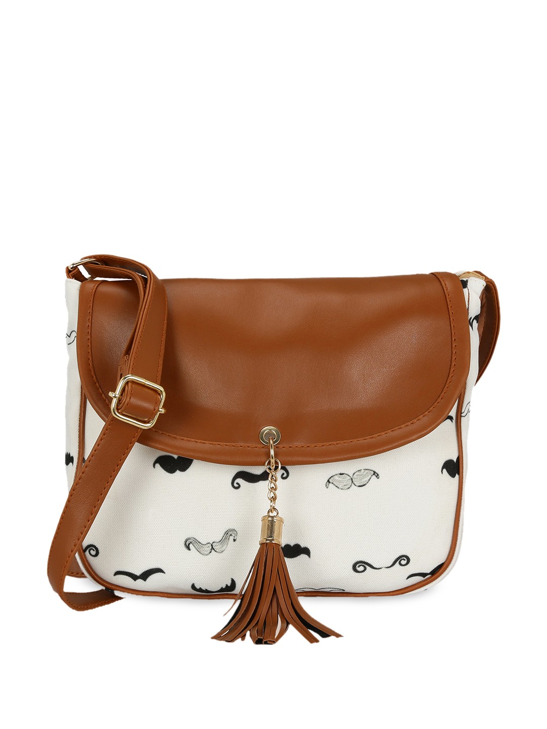 

KLEIO White Printed Sling Bag