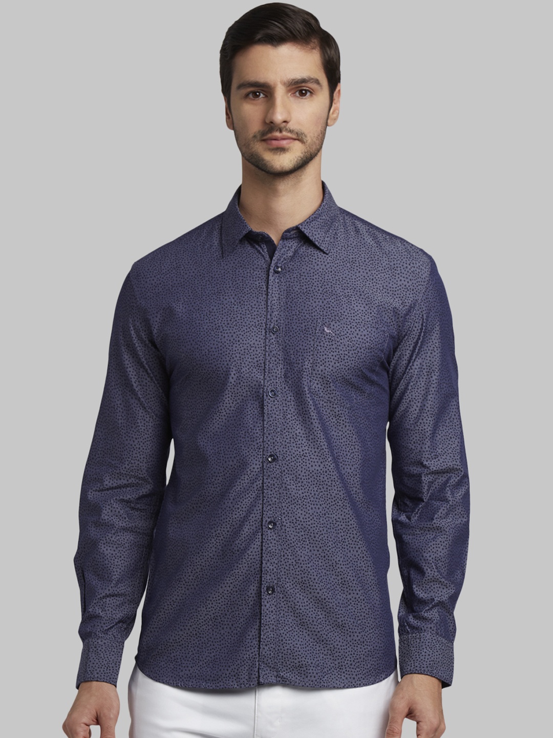 

Parx Men Blue Slim Fit Printed Casual Shirt
