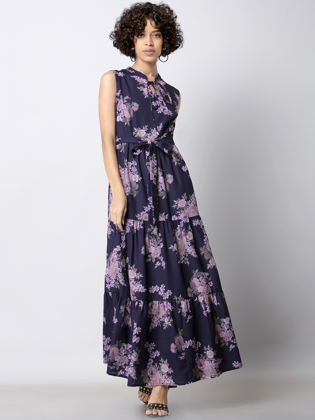 

FabAlley Women Blue & Purple Maxi Dress