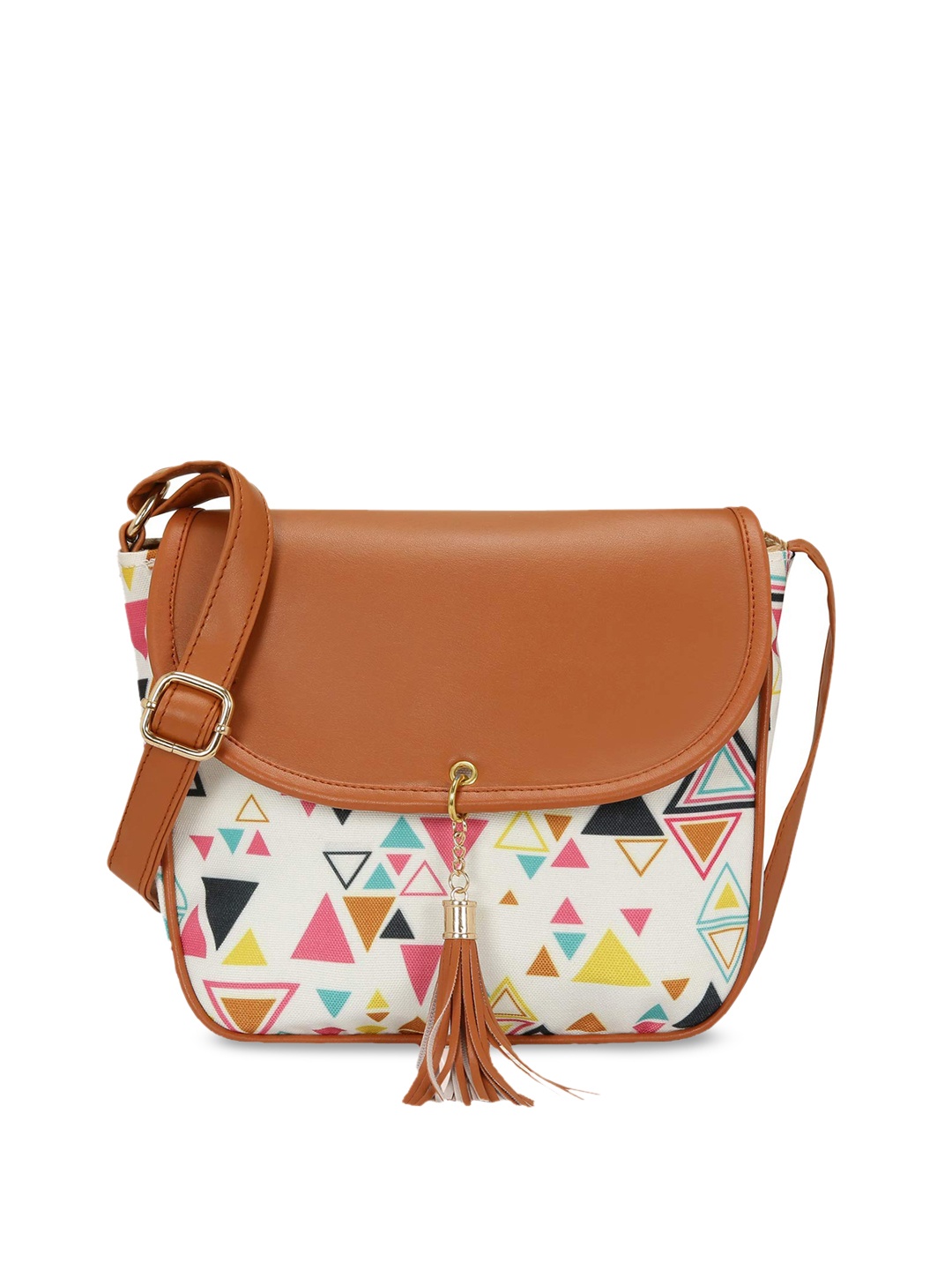 

KLEIO White Printed Sling Bag