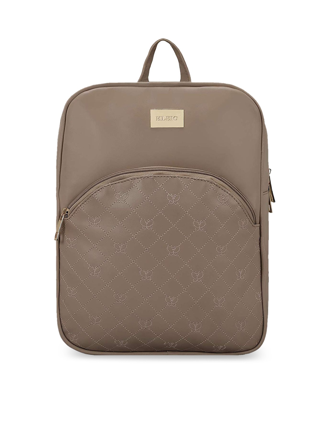 

KLEIO Women Vegan PU Quilted Backpack, Beige