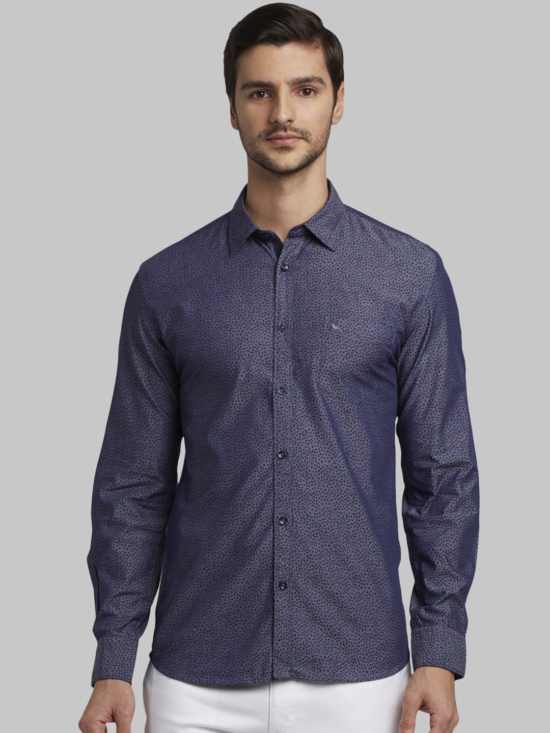 

Parx Men Blue Slim Fit Printed Casual Shirt