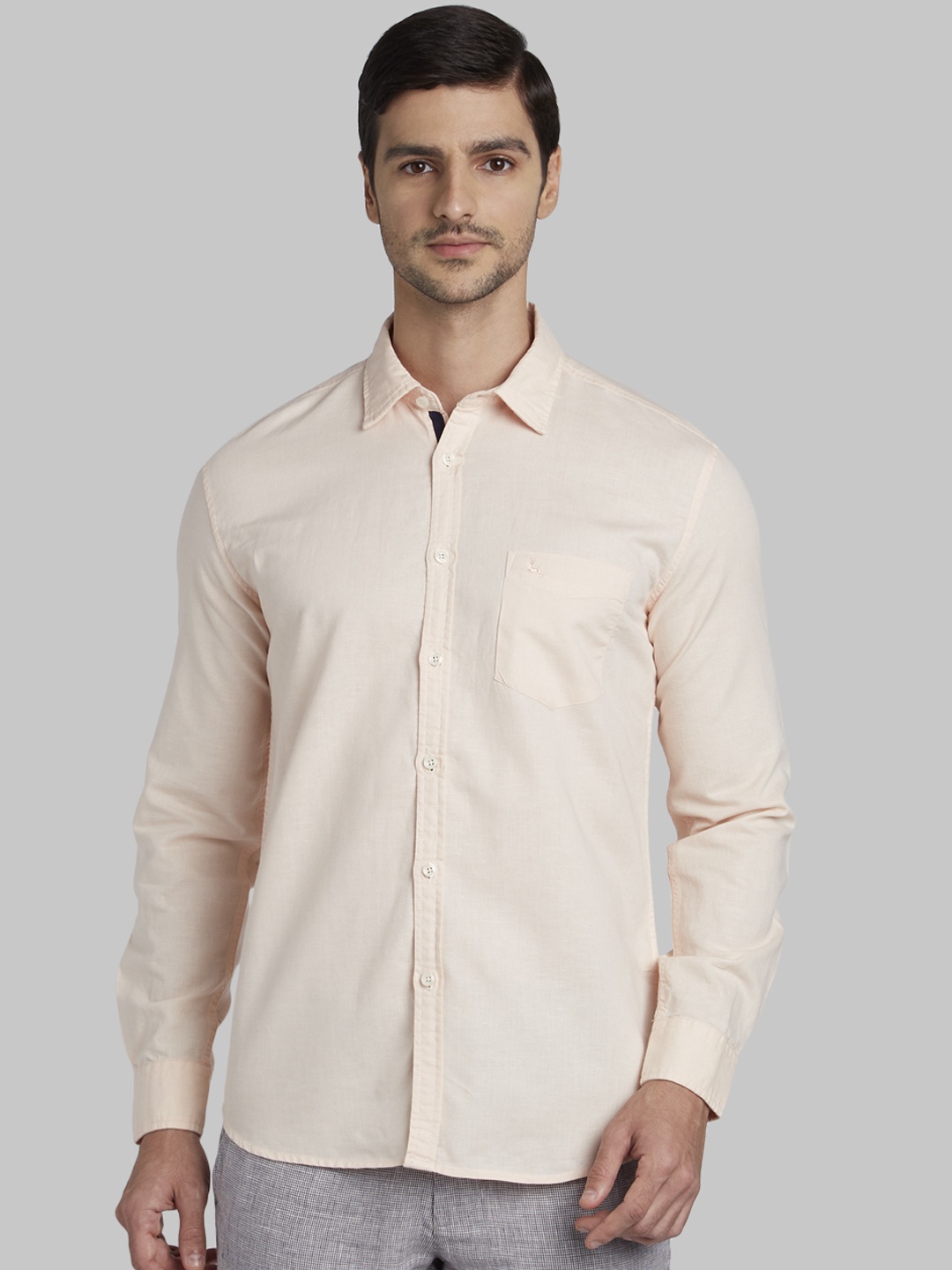 

Parx Men Orange Slim Fit Solid Casual Shirt
