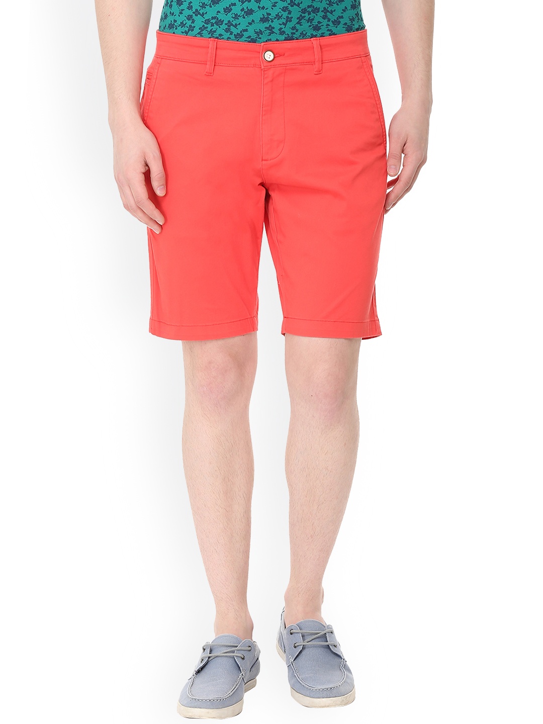 

Allen Solly Men Coral Solid Slim Fit Regular Shorts