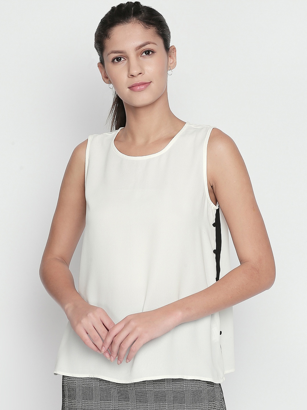 

Annabelle by Pantaloons Women White Solid Top