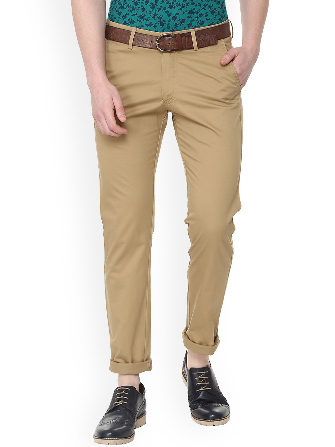 

Allen Solly Men Brown Slim Fit Solid Regular Trousers