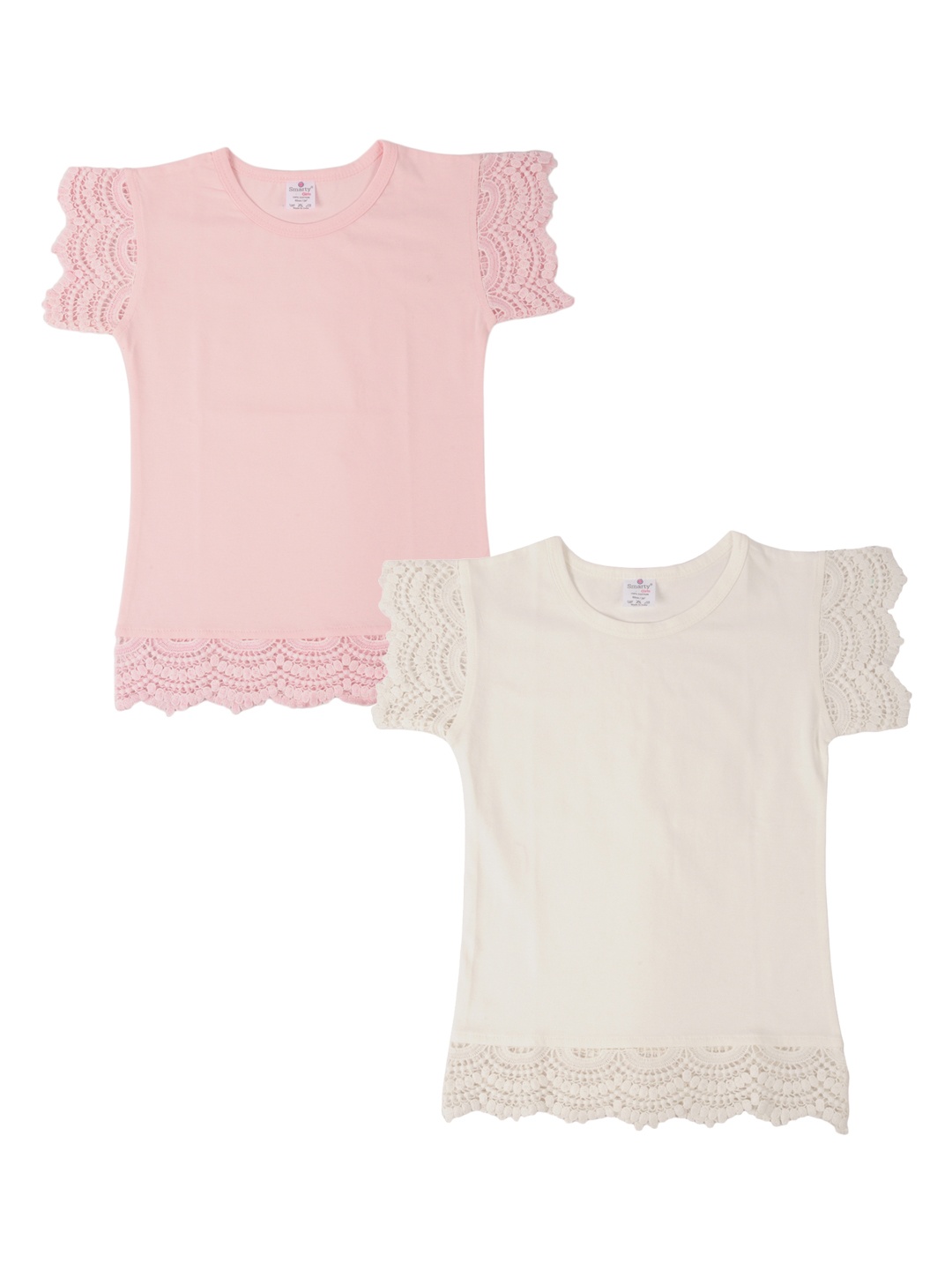 

Smarty Girls Pink Pack Of 2 Solid Pure Cotton Tops