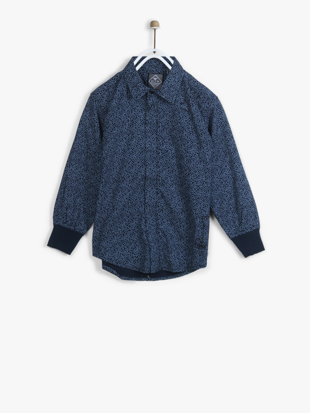 

Palm Tree Boys Navy Blue Regular Fit Printed Casual Shirt