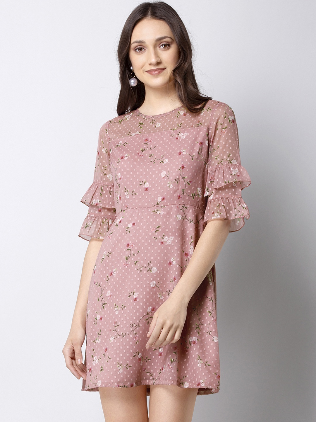 

FabAlley Women Pink Fit and Flare Dress
