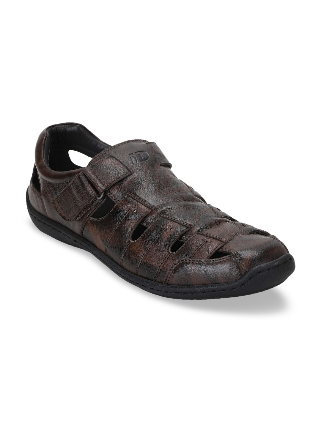

ID Men Brown Shoe-Style Leather Sandals