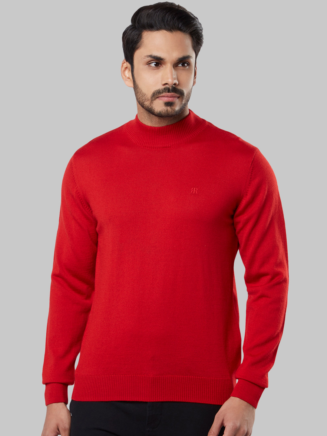 

Raymond Men Red Solid Sweater Pullover
