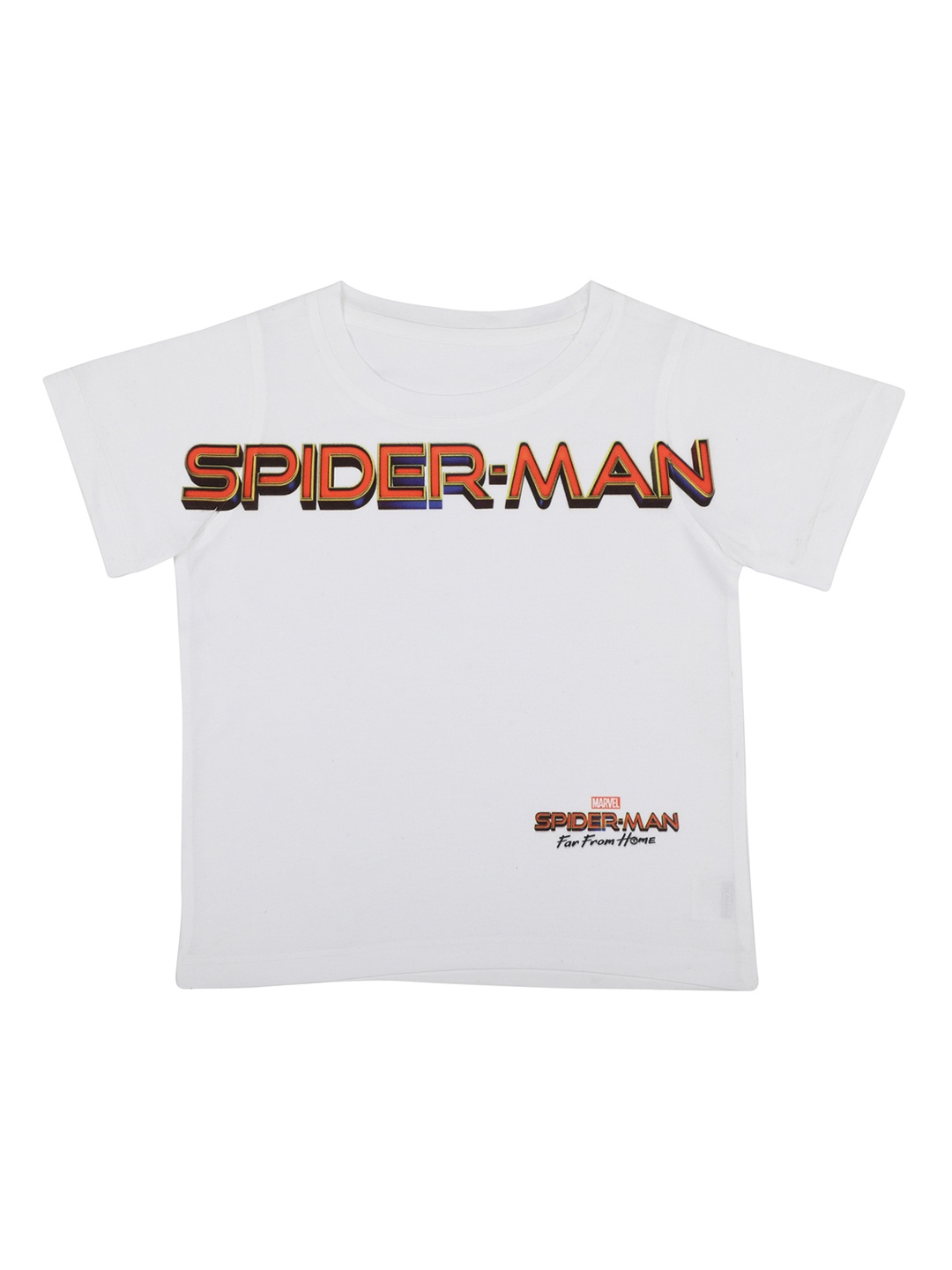 Marvel by Wear Your Mind Boys White Printed Round Neck T-shirt