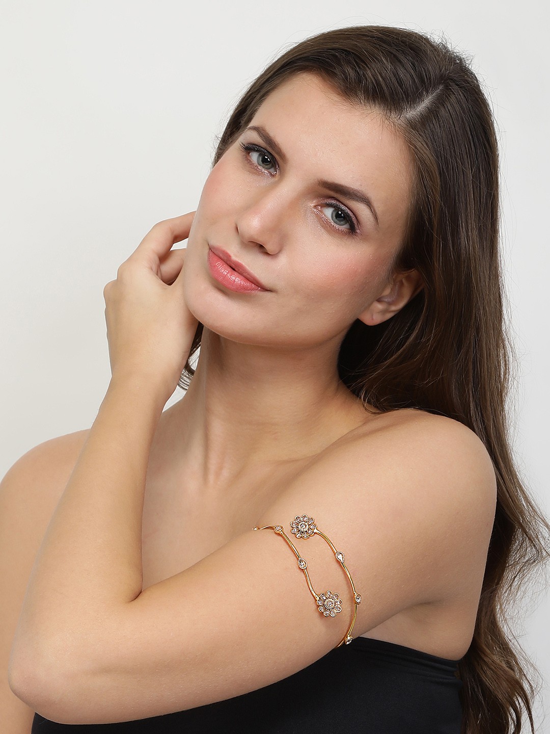 

AccessHer Gold Color Copper Anitque Adjustable Bajuband, Armlet