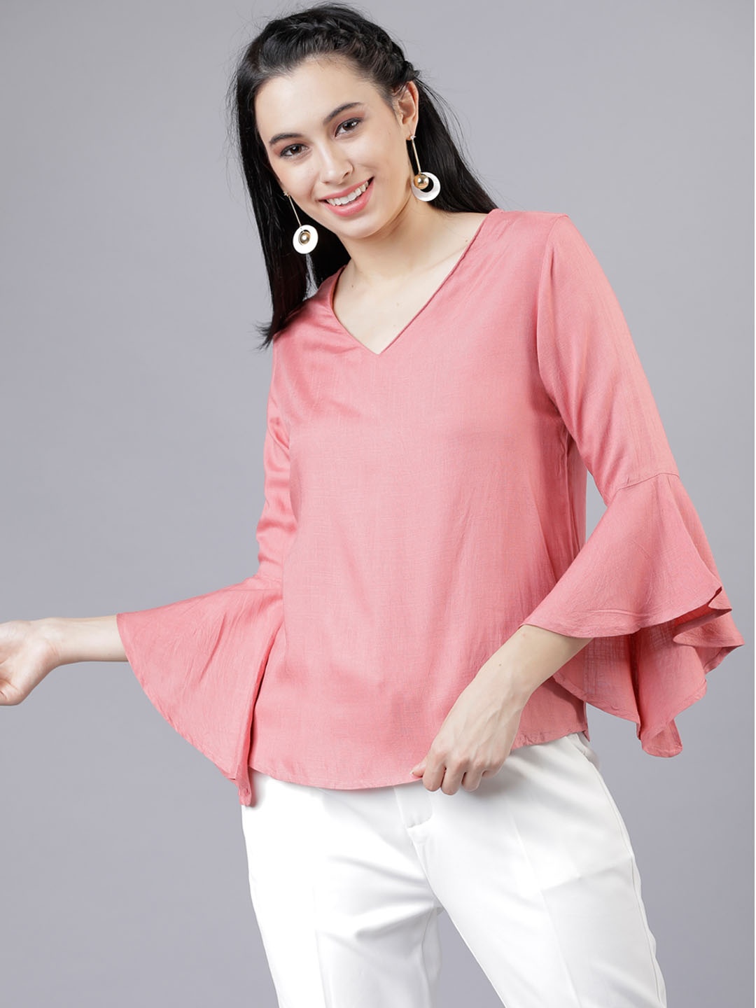 

Tokyo Talkies Women Pink Solid Top