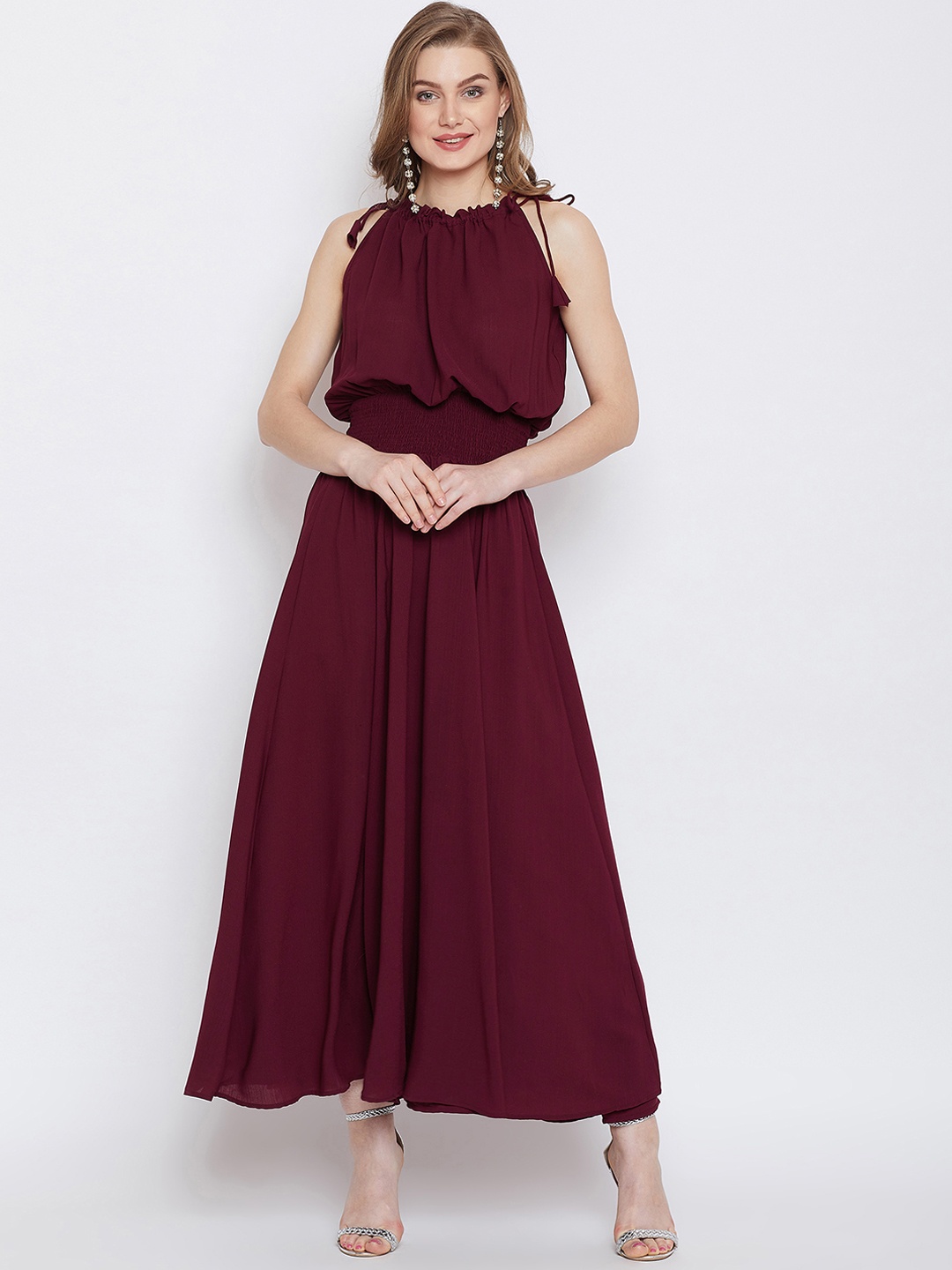 

PANIT Women Maroon Maxi Dress