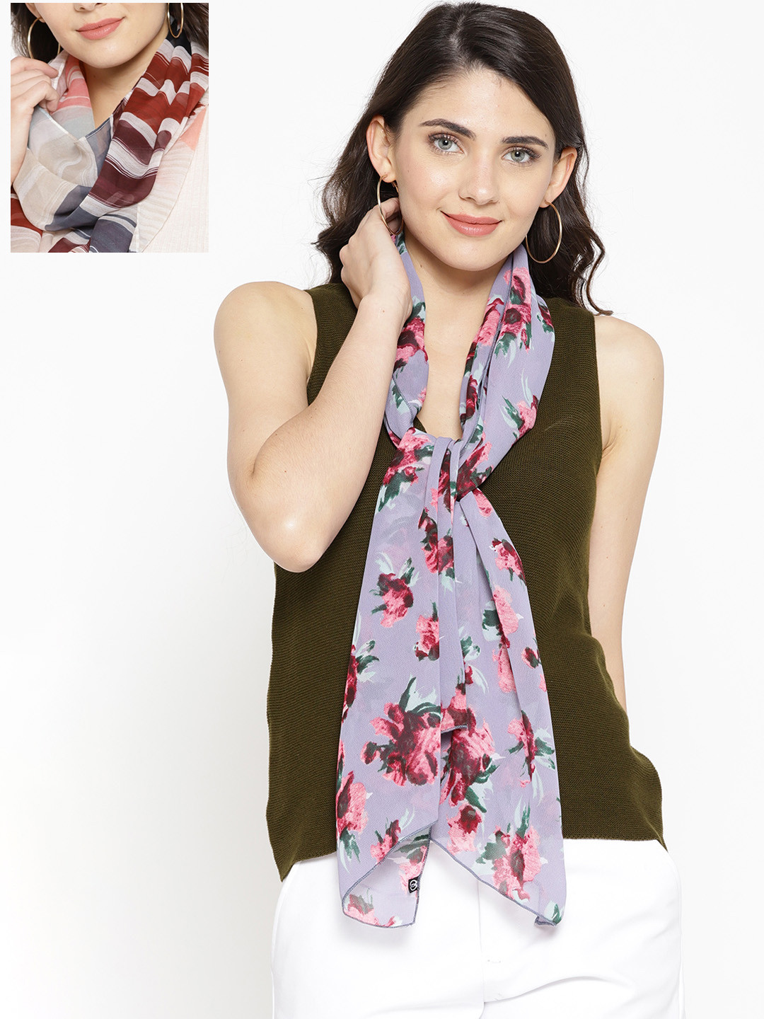 

Trend Arrest Pack Of 2 Printed Scarves, Multi