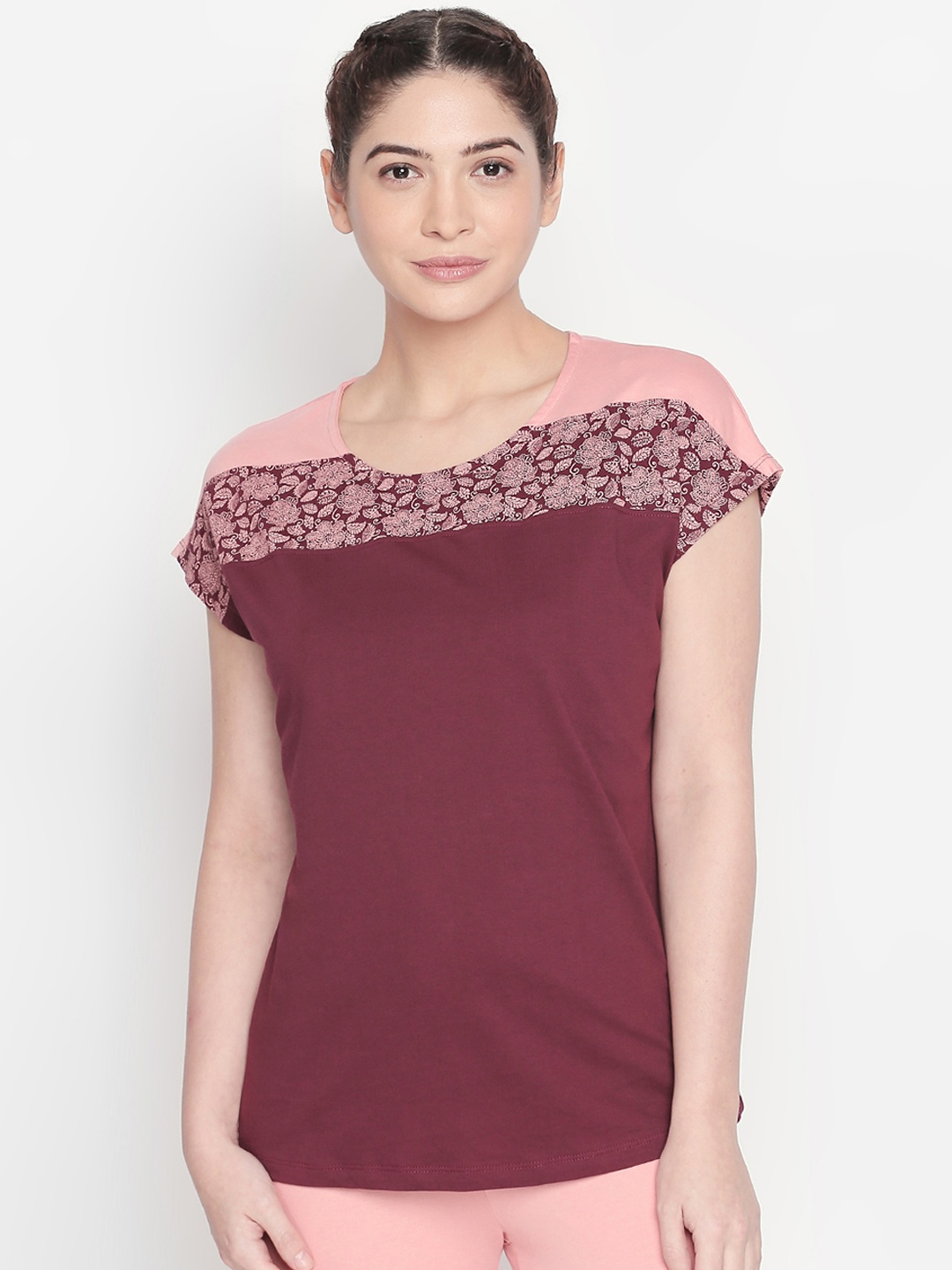 

Ajile by Pantaloons Women Red Printed Pure Cotton Top