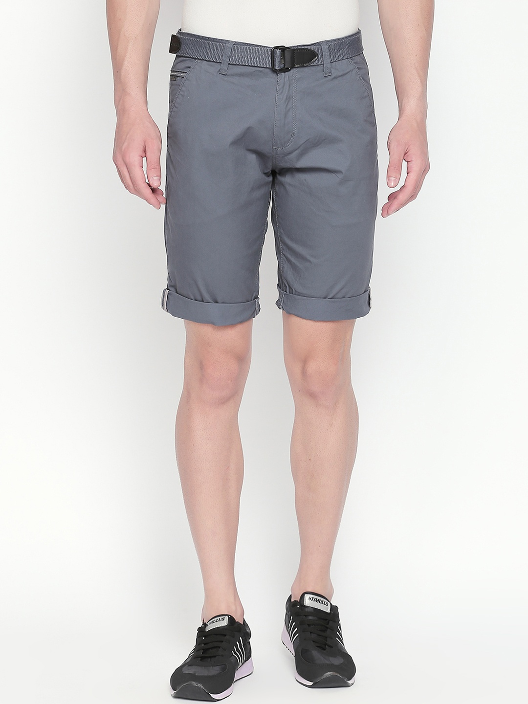 

beevee Men Grey Solid Regular Fit Regular Shorts