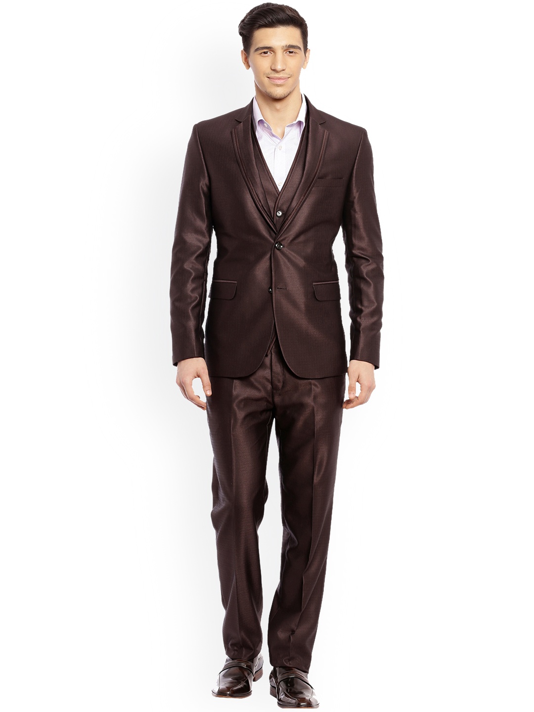 

Raymond Men Brown Self-Checked Single-Breasted Formal Suit