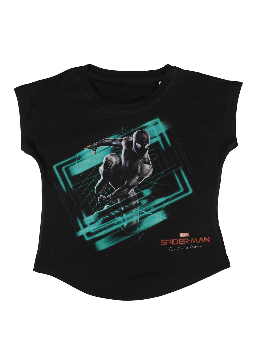 Marvel by Wear Your Mind Girls Black Printed Top