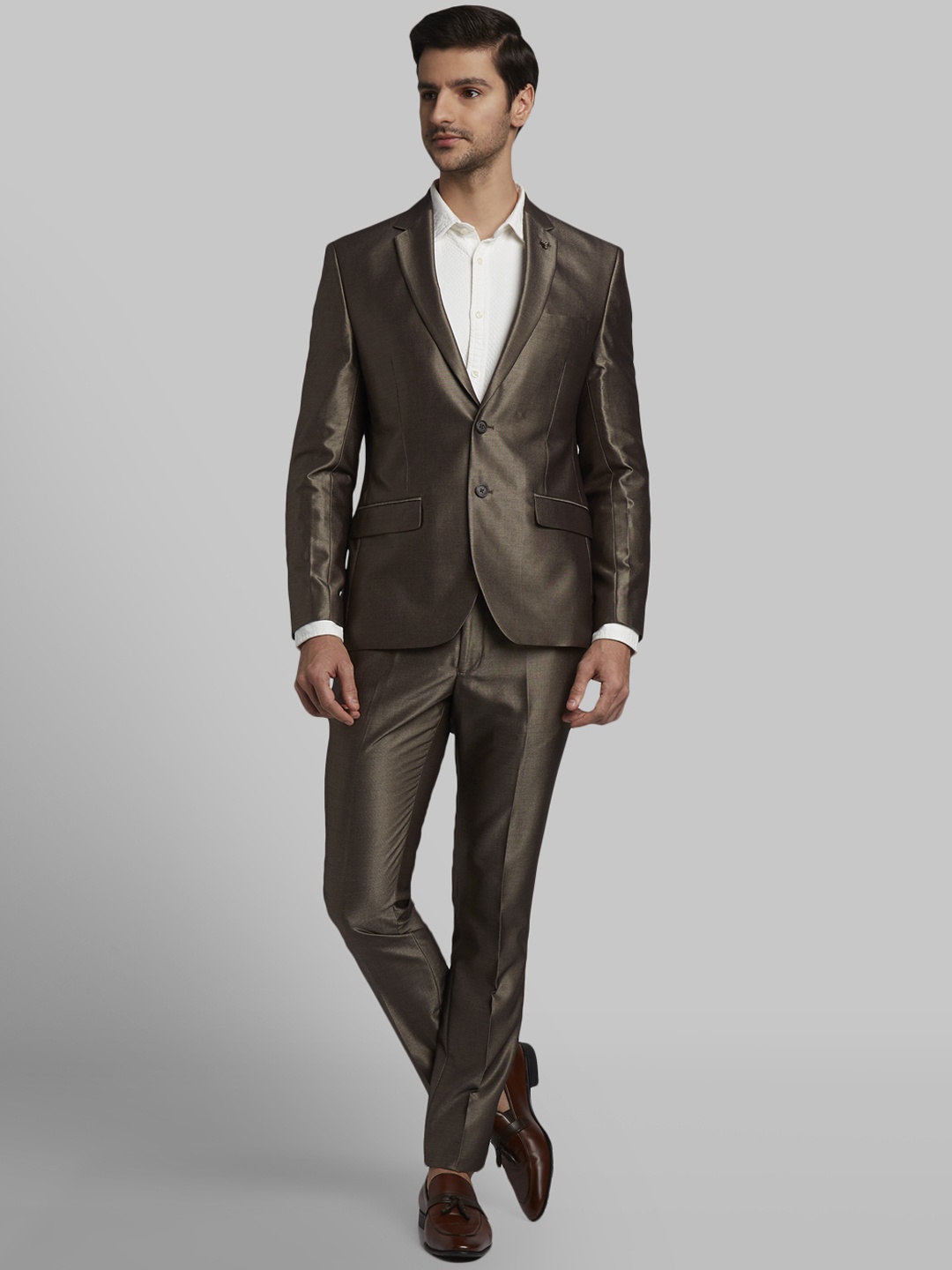 

Parx Men Brown Solid Regular-Fit Single-Breasted Formal Suit