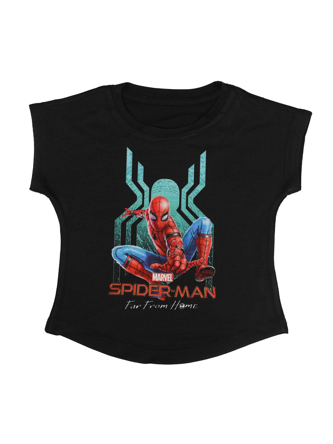 

Marvel by Wear Your Mind Girls Black Printed Round Neck T-shirt