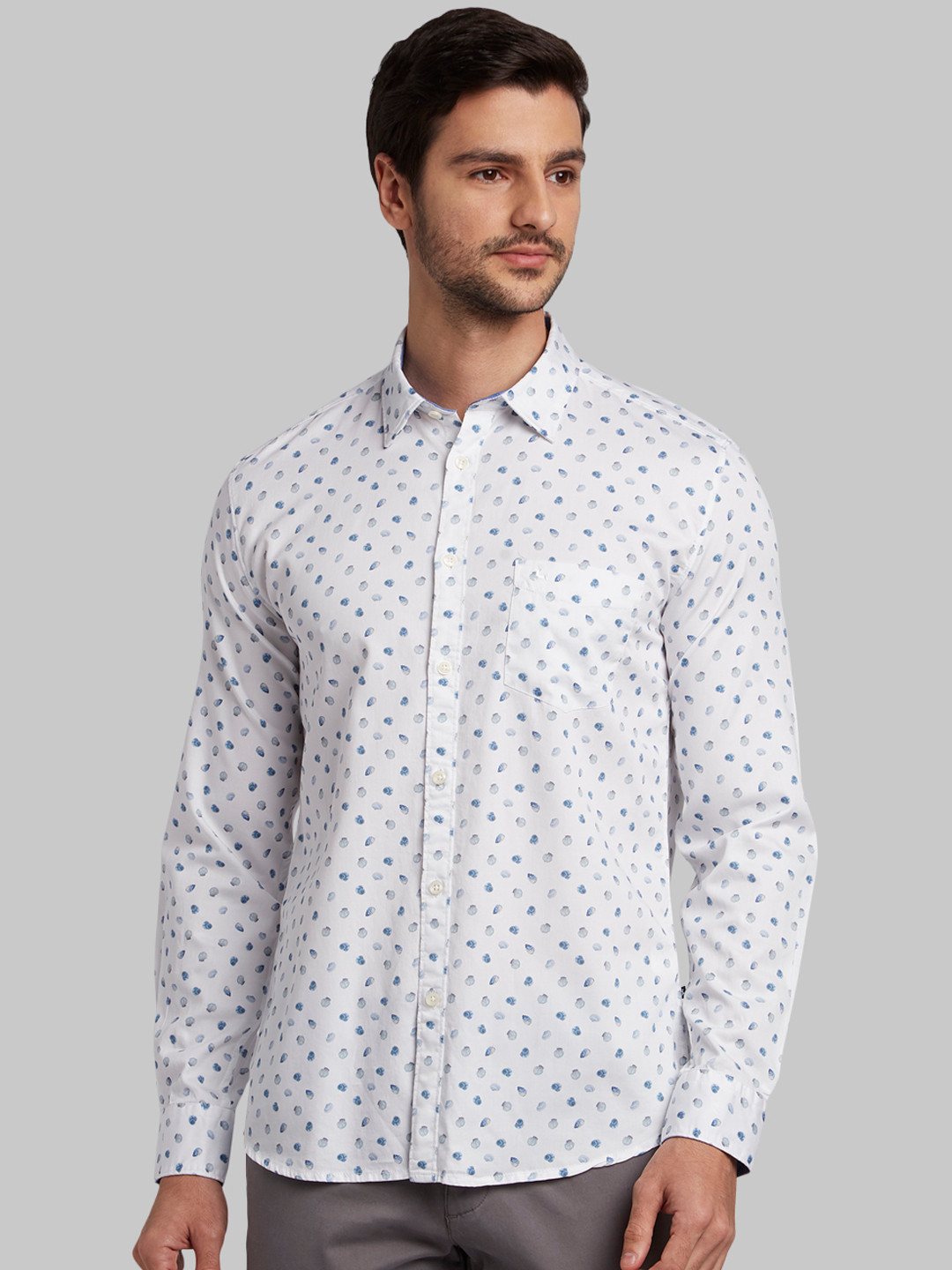 

Parx Men White Slim Fit Printed Casual Shirt