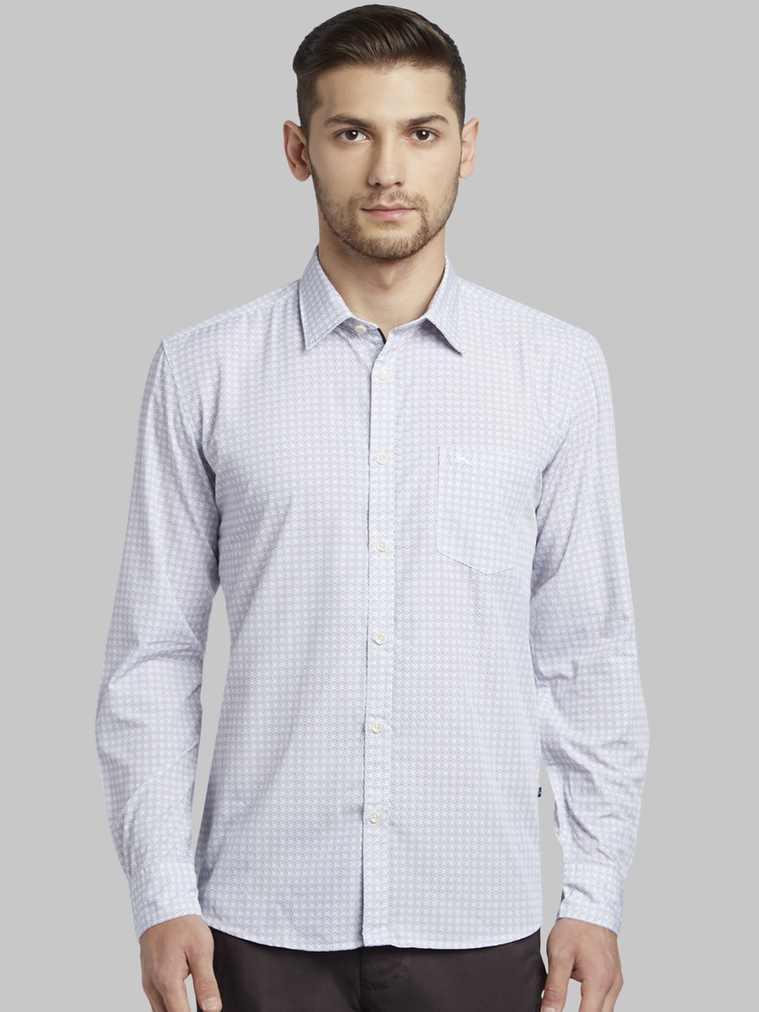 

Parx Men White Slim Fit Printed Casual Shirt