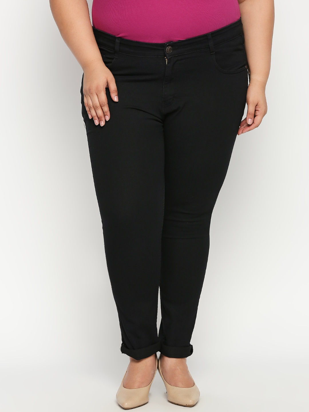 

ZUSH Plus Size Women Black Regular Fit Mid-Rise Clean Look Jeans