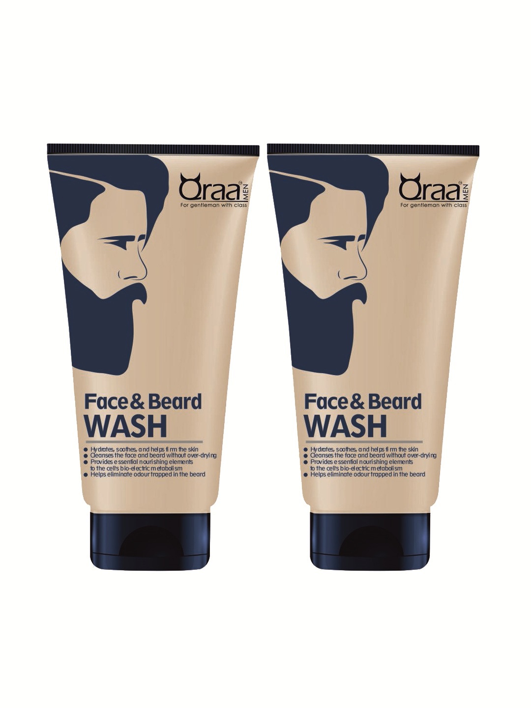 

Qraa Men Pack of 2 Face And Beard Wash 100gm each, Grey