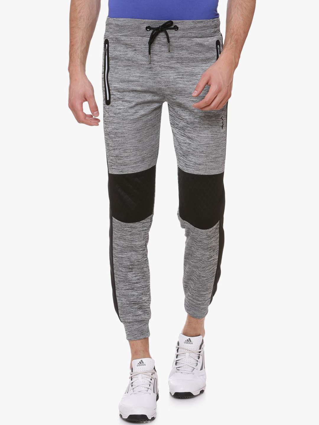 

Campus Sutra Men Grey Self-Design Slim-Fit Joggers