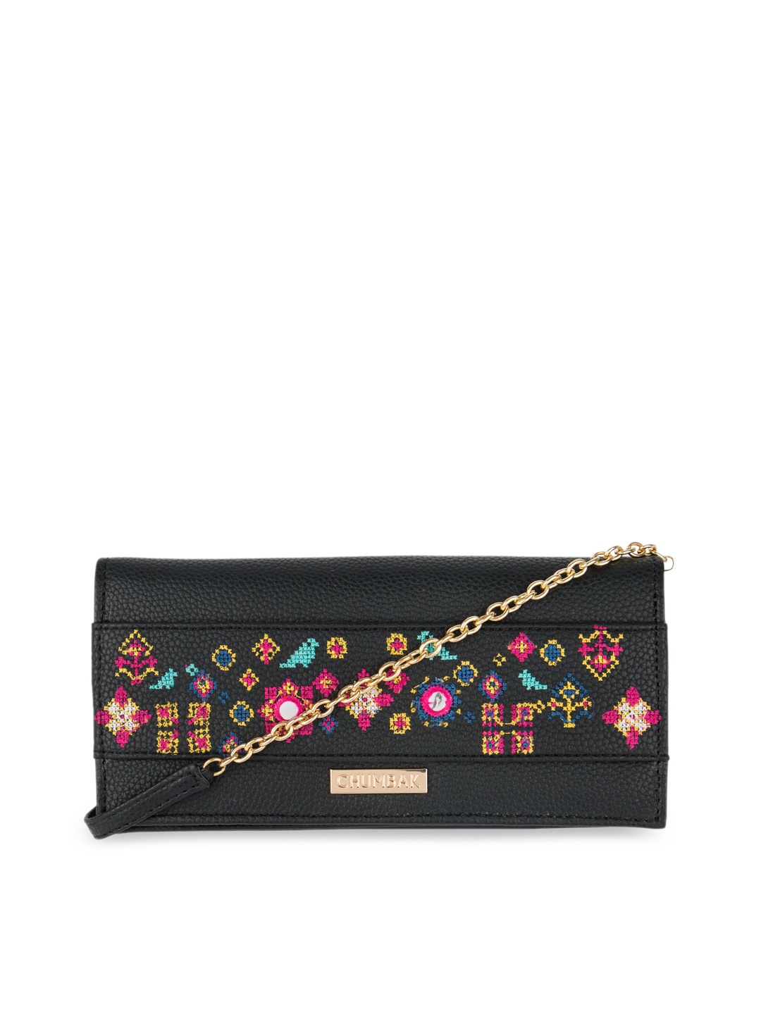 

Chumbak Women Black Textured Two Fold Wallet