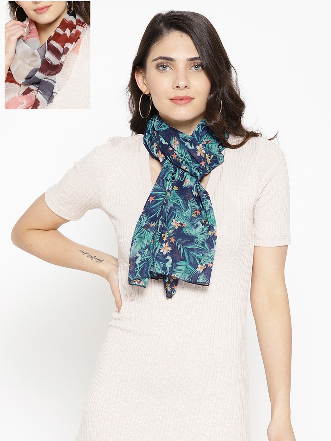 

Trend Arrest Pack Of 2 Printed Scarves, Multi