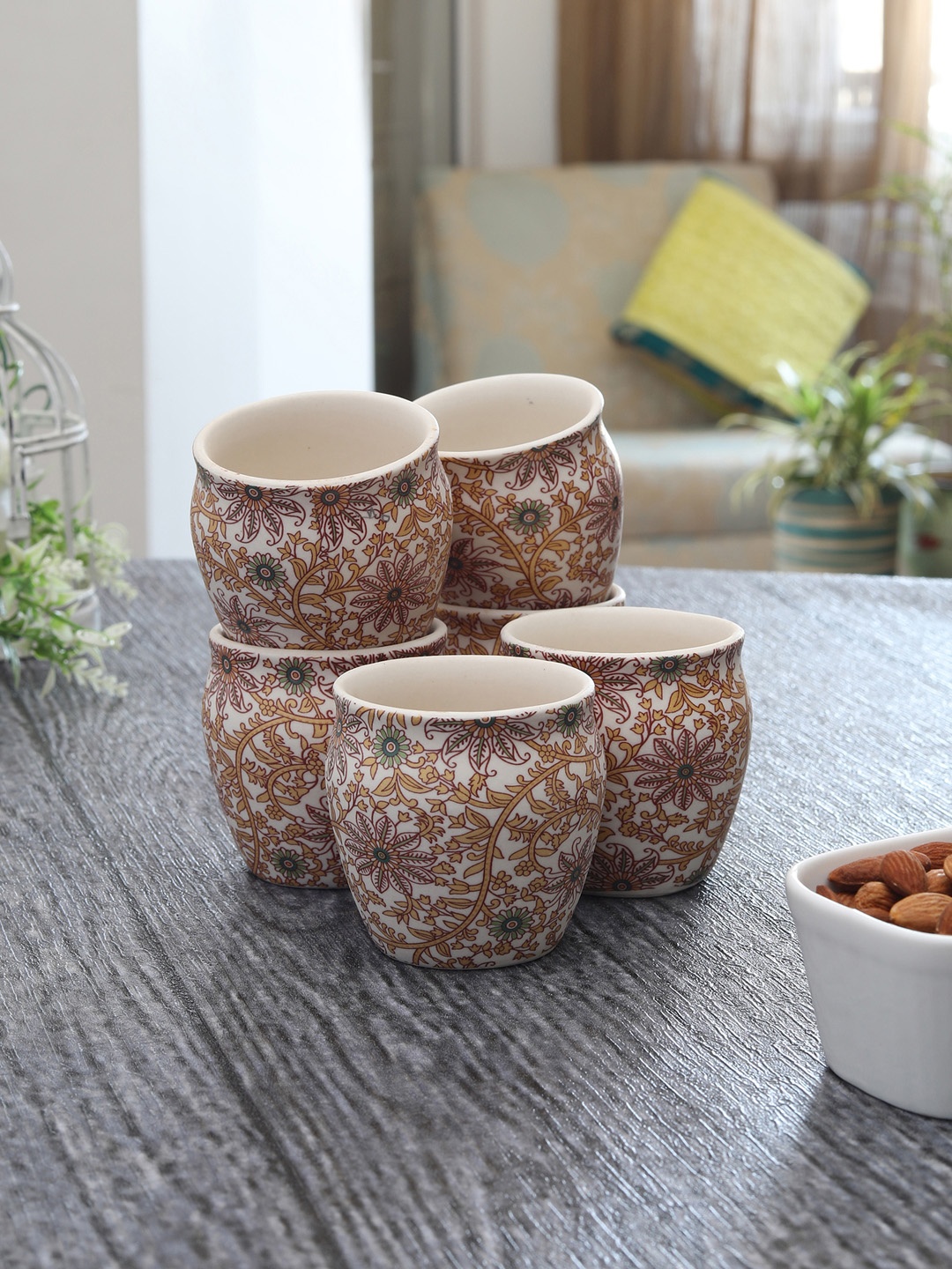 

MIAH Decor Set Of 5 Handcrafted Ceramic Kulladhs, Multi