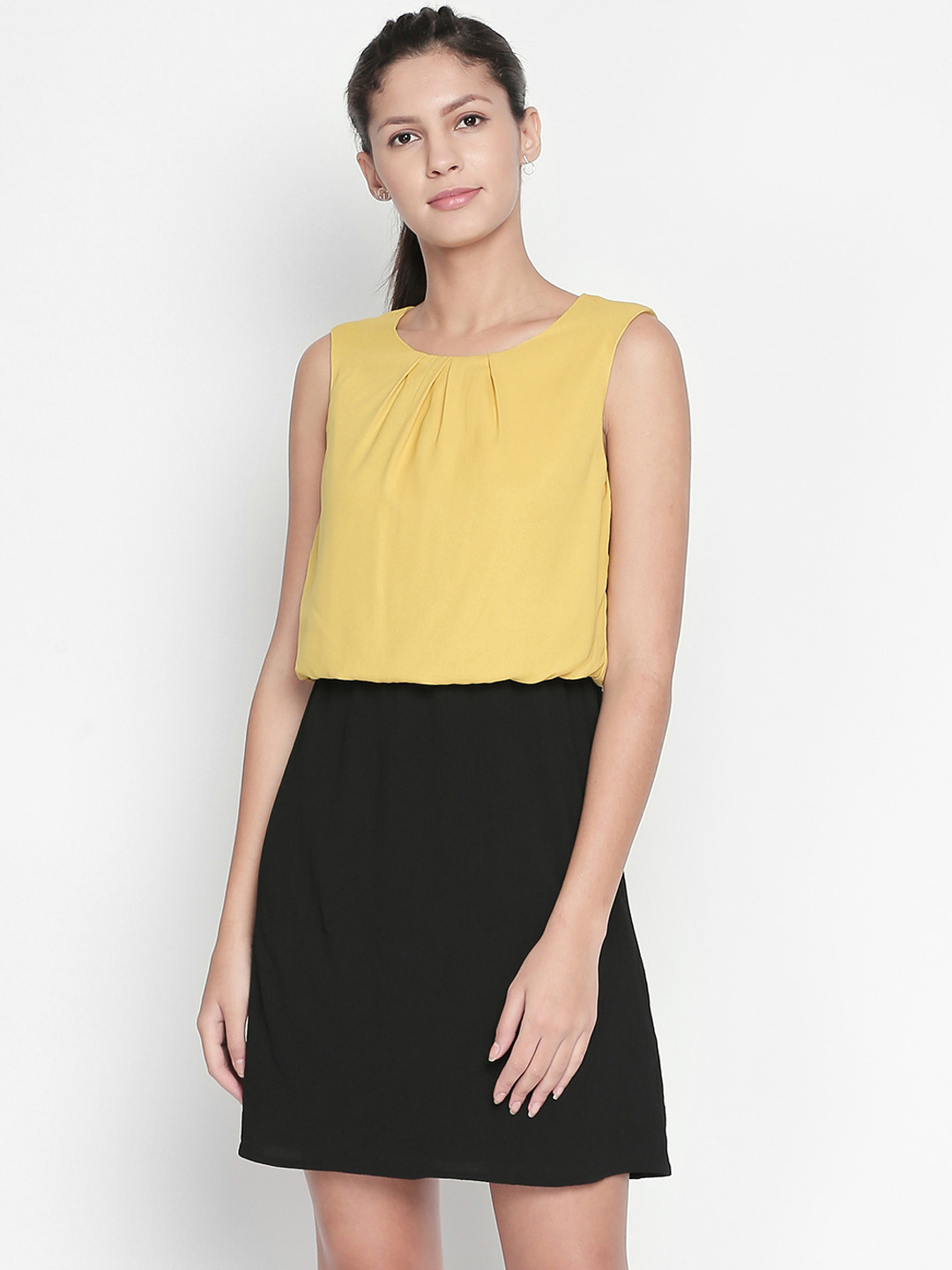 

Annabelle by Pantaloons Women Yellow Blouson Dress