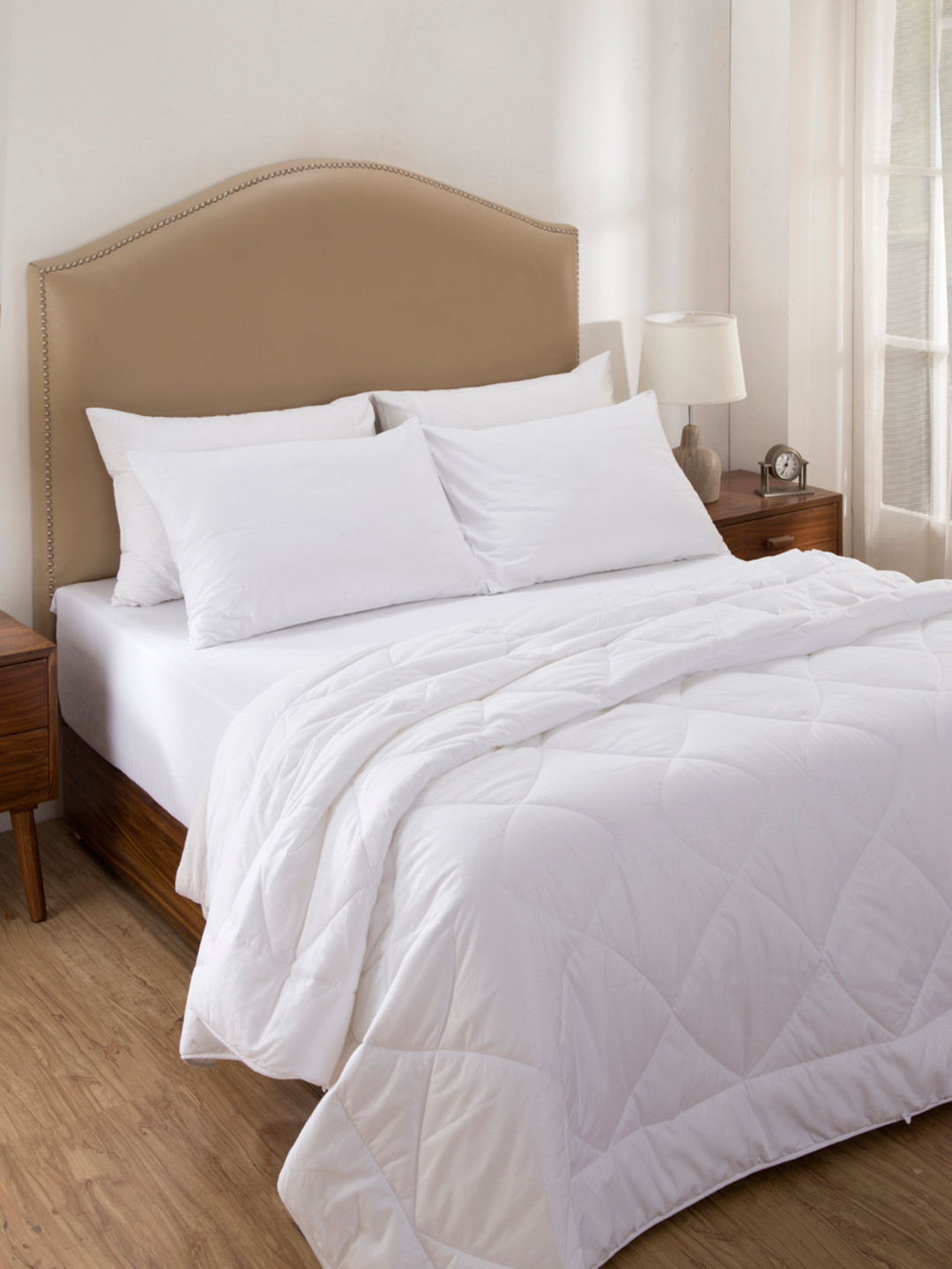 

MASPAR White Solid Double Bed Duvet Cover