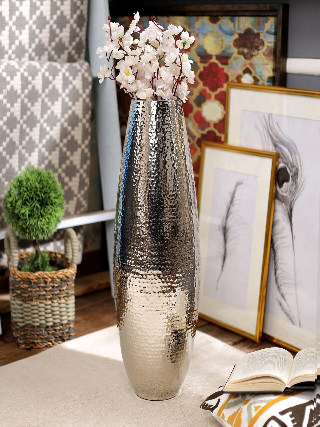 

SWHF Silver-Toned Metal Vase