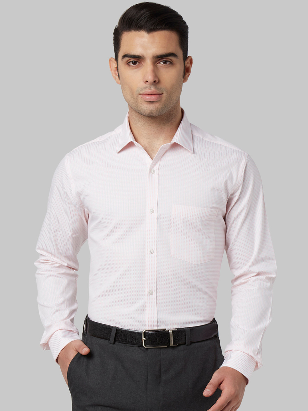 

Park Avenue Men Pink Slim Fit Self Design Formal Shirt