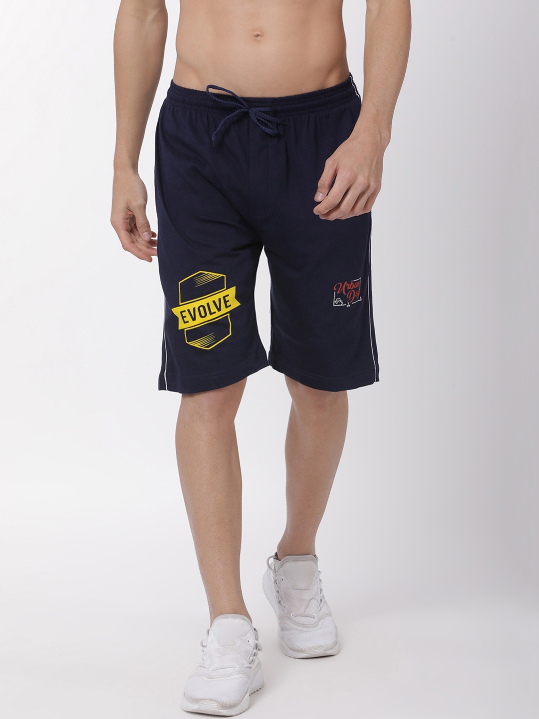 

Urban Dog Men Navy Blue Printed Regular Fit Sports Shorts