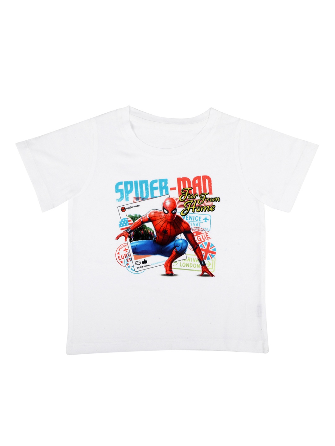 

Marvel by Wear Your Mind Boys White Printed Round Neck T-shirt