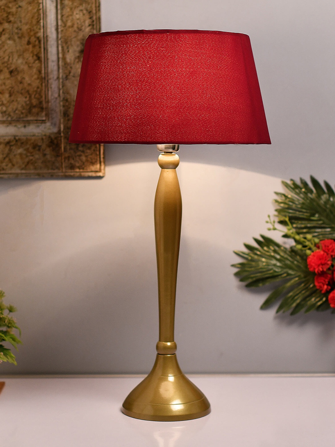 

Homesake Gold-Toned Solid Handcrafted Royal Ovoid Bedside Standard Lamp