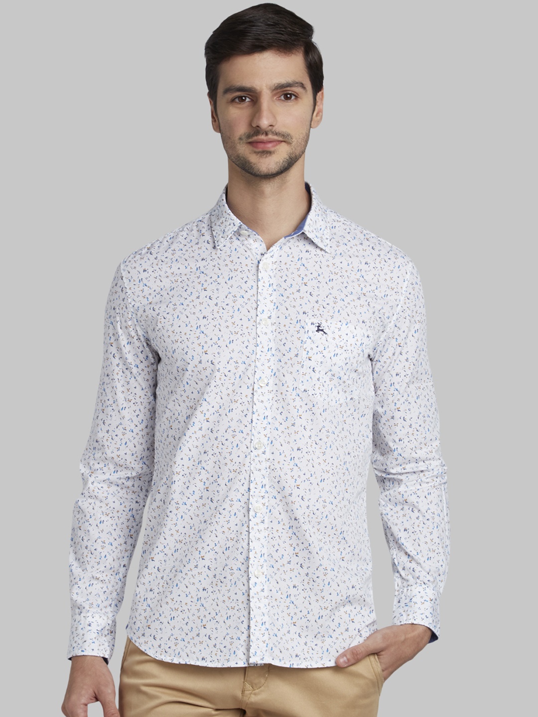

Parx Men White Slim Fit Printed Casual Shirt