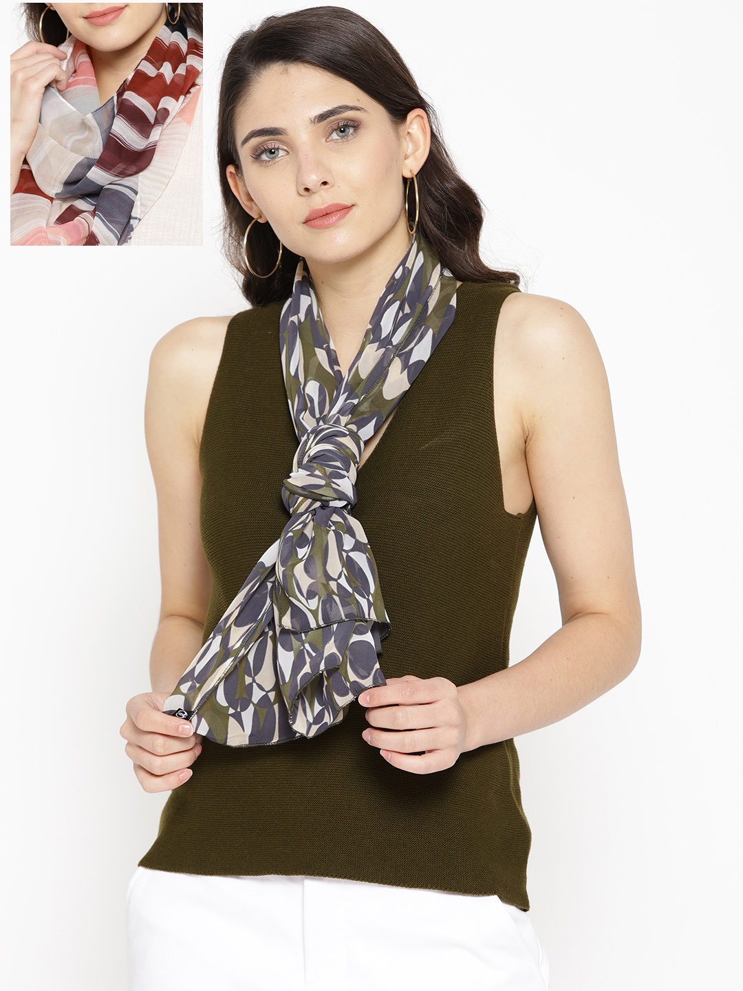 Trend Arrest Women Pack Of 2 Printed Scarves, Multi