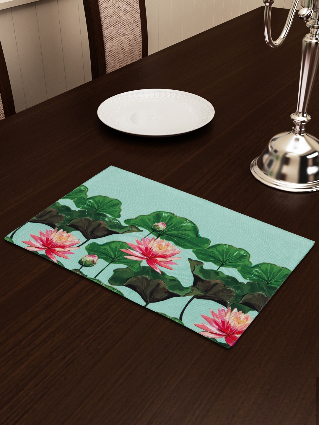 SEJ by Nisha Gupta Green & Blue Printed Table Placemat