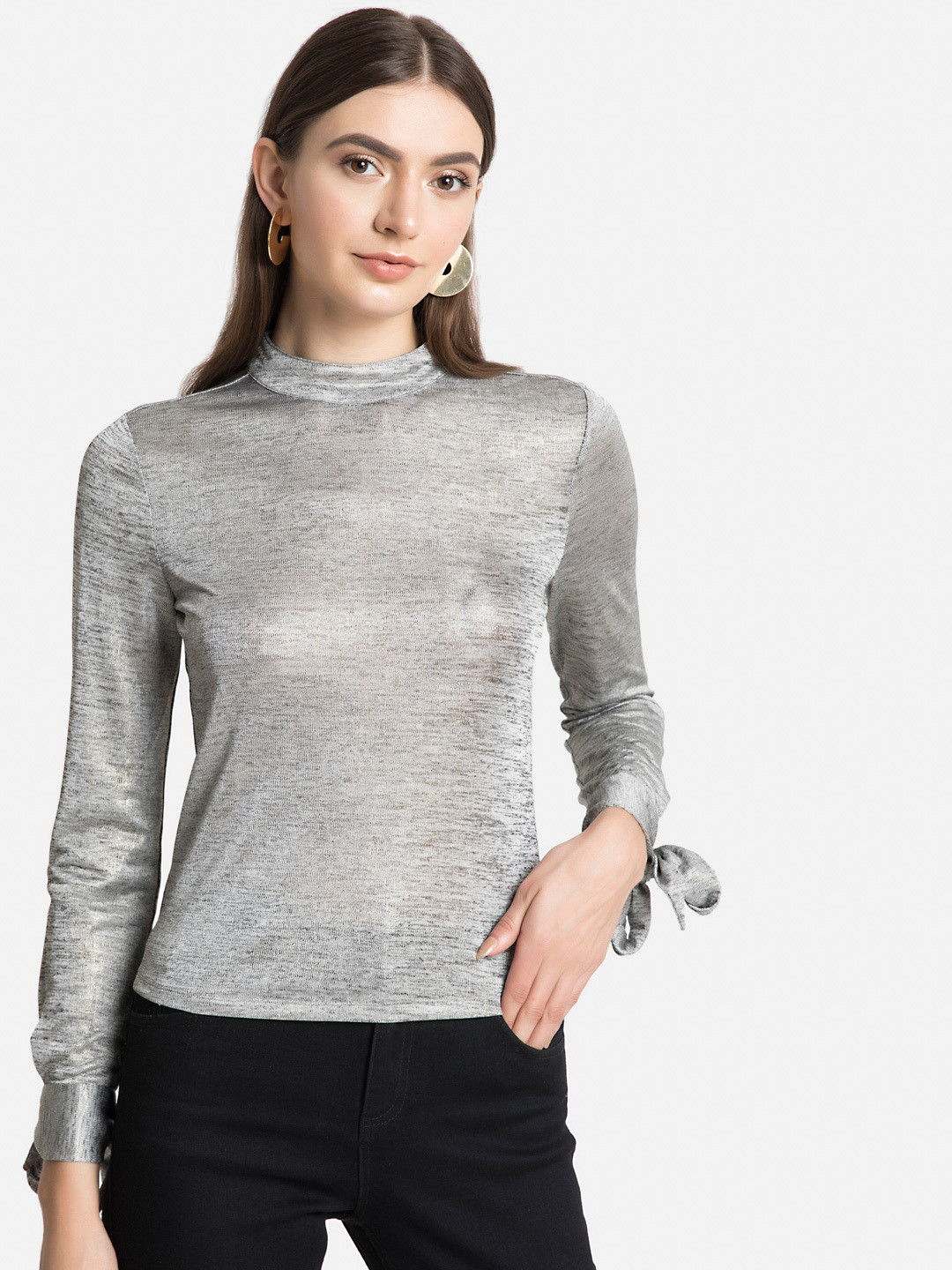 

Kazo Women Grey Solid Top