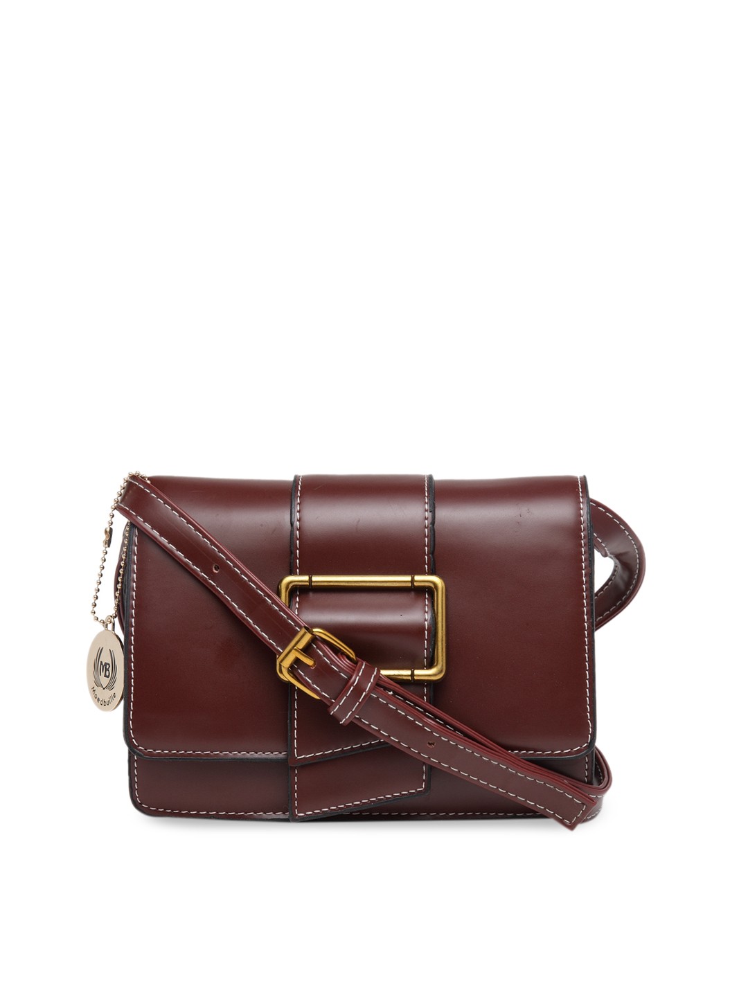 

Moedbuille Maroon Solid Sling Bag