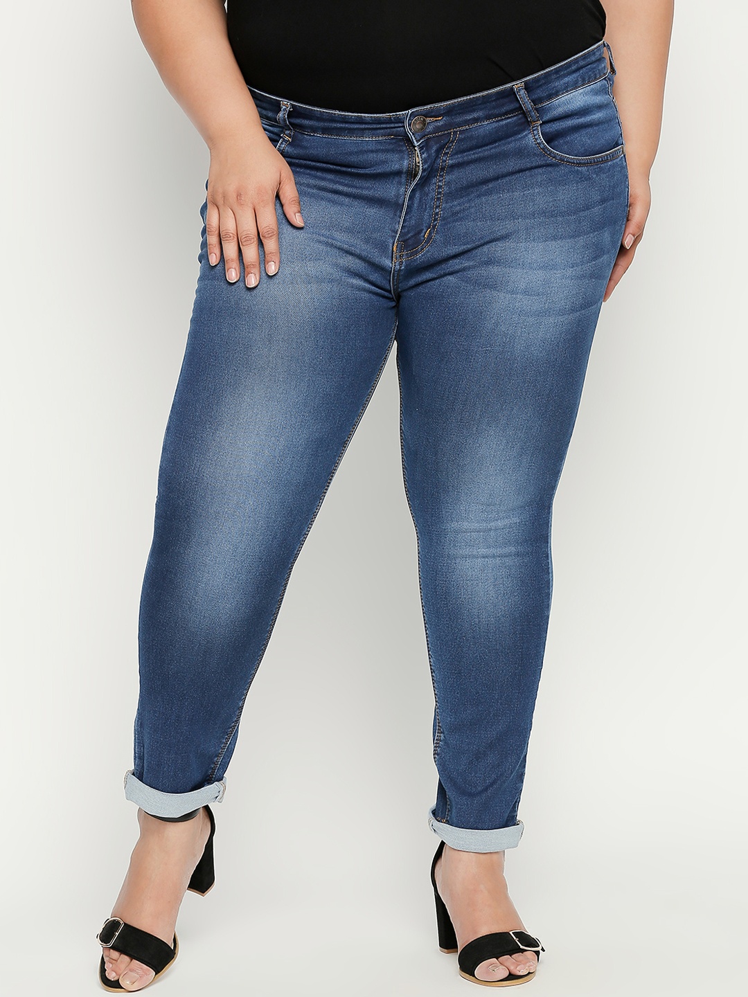 

ZUSH Plus Size Women Blue Regular Fit Mid-Rise Clean Look Jeans